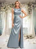 Iris A-line Scoop Cowl Floor-Length Stretch Satin Prom Dresses STIP0025878