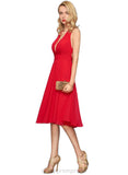 Monserrat A-line V-Neck Chiffon Cocktail Dress With Bow Ruffle STIP0020958