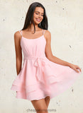 Matilda A-line Scoop Mini Chiffon Homecoming Dress With Pleated STIP0025675