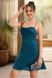 Sarah A-line Cowl Short/Mini Silky Satin Homecoming Dress STIP0020477