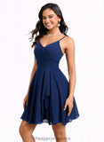 Gisselle A-line V-Neck Short Chiffon Homecoming Dress STIP0025641