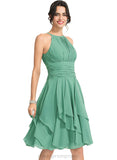 Christina A-line Scoop Knee-Length Chiffon Cocktail Dress With Cascading Ruffles Ruffle STIP0020850