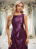 Adriana A-line Scoop Floor-Length Stretch Satin Bridesmaid Dress STIP0025829