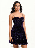 Lorelei A-line Sweetheart Short Sequin Homecoming Dress STIP0025649