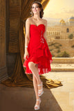 Giana A-line Sweetheart Asymmetrical Chiffon Homecoming Dress With Beading Ruffle STIP0020599