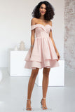 Kasey A-line Short/Mini Stretch Crepe Homecoming Dress With Cascading Ruffles STIP0020540