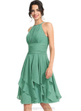 Christina A-line Scoop Knee-Length Chiffon Cocktail Dress With Cascading Ruffles Ruffle STIP0020850