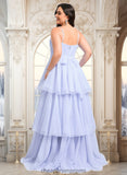 Rebekah Ball-Gown/Princess Sweetheart Sweep Train Tulle Prom Dresses With Bow STIP0025843