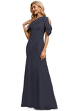 Virginia Trumpet/Mermaid Asymmetrical Floor-Length Chiffon Evening Dress With Pleated STIP0020825