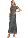 Lara A-line Boat Neck Ankle-Length Lace Evening Dress With Sequins STIP0020776