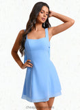 Taniya A-line Square Mini Chiffon Homecoming Dress With Bow STIP0025661