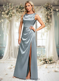 Iris A-line Scoop Cowl Floor-Length Stretch Satin Prom Dresses STIP0025878