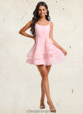 Matilda A-line Scoop Mini Chiffon Homecoming Dress With Pleated STIP0025675