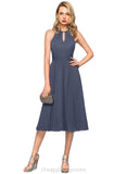 Hadassah A-line Scoop Chiffon Cocktail Dress With Ruffle STIP0020858