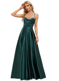 Jazlene A-line Sweetheart Floor-Length Satin Prom Dresses STIP0020969