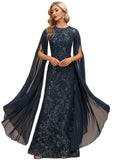 Myah Sheath/Column Scoop Floor-Length Chiffon Sequin Evening Dress STIP0020939