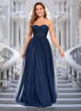 Diya Ball-Gown/Princess Sweetheart Sweep Train Tulle Prom Dresses With Beading Sequins STIP0025848