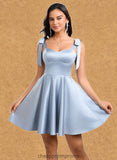 Elsie A-line Sweetheart Short Satin Homecoming Dress With Bow STIP0025678