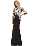 Braelyn Sheath/Column Boat Neck Floor-Length Chiffon Lace Evening Dress With Sequins STIP0020784