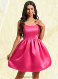 Rosalind Ball-Gown/Princess Scoop Short Satin Homecoming Dress STIP0025714