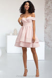 Kasey A-line Short/Mini Stretch Crepe Homecoming Dress With Cascading Ruffles STIP0020540