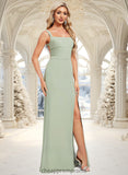 Emely Trumpet/Mermaid Square Floor-Length Chiffon Bridesmaid Dress STIP0025808