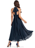 Jill A-line One Shoulder V-Neck Asymmetrical Chiffon Cocktail Dress STIP0020773