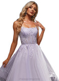 Rita Ball-Gown/Princess Scoop Floor-Length Tulle Prom Dresses STIP0020867