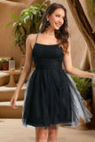 Autumn A-line Scoop Short/Mini Tulle Homecoming Dress With Cascading Ruffles STIP0020479