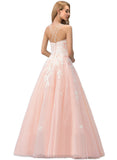 Jan Ball-Gown/Princess Square Floor-Length Lace Tulle Prom Dresses With Sequins STIP0020929