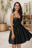 Terri A-line Sweetheart Short/Mini Satin Homecoming Dress STIP0020497