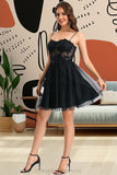 Kitty A-line Sweetheart Short/Mini Tulle Homecoming Dress With Sequins STIP0020467