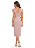 Liberty Sheath/Column V-Neck Asymmetrical Chiffon Cocktail Dress With Pleated Ruffle STIP0020882