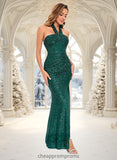 Hedda Sheath/Column Halter Floor-Length Sequin Prom Dresses STIP0025858