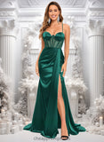 Kyla Trumpet/Mermaid Sweetheart Sweep Train Stretch Satin Prom Dresses STIP0025836