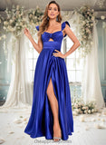 Arabella Ball-Gown/Princess Sweetheart Floor-Length Satin Prom Dresses STIP0025859