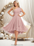 Dakota A-line One Shoulder Asymmetrical Chiffon Bridesmaid Dress With Ruffle STIP0025819