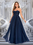 Diya Ball-Gown/Princess Sweetheart Sweep Train Tulle Prom Dresses With Beading Sequins STIP0025848