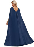 Genesis Sheath/Column V-Neck Floor-Length Chiffon Evening Dress With Pleated STIP0020883