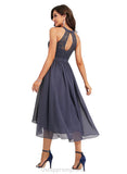 Bria A-line Scoop Asymmetrical Chiffon Cocktail Dress STIP0020982