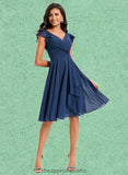 Shaylee A-line V-Neck Knee-Length Chiffon Homecoming Dress With Ruffle STIP0025684