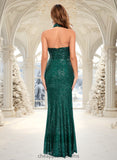 Hedda Sheath/Column Halter Floor-Length Sequin Prom Dresses STIP0025858