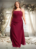 Yareli Trumpet/Mermaid Square Floor-Length Chiffon Bridesmaid Dress STIP0025826