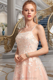 Genesis A-line Square Knee-Length Tulle Homecoming Dress With Beading STIP0020543