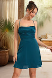 Sarah A-line Cowl Short/Mini Silky Satin Homecoming Dress STIP0020477