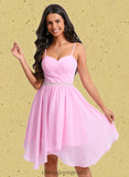 Yazmin A-line Sweetheart Asymmetrical Chiffon Homecoming Dress With Beading STIP0025690