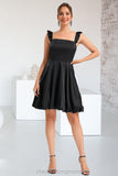 Cheryl A-line Square Short/Mini Satin Homecoming Dress STIP0020484