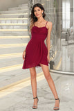 Ellen Sheath/Column V-Neck Short/Mini Jersey Sequin Homecoming Dress With Cascading Ruffles Sequins STIP0020509