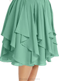 Christina A-line Scoop Knee-Length Chiffon Cocktail Dress With Cascading Ruffles Ruffle STIP0020850