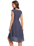 Haven A-line V-Neck Asymmetrical Chiffon Cocktail Dress STIP0020871